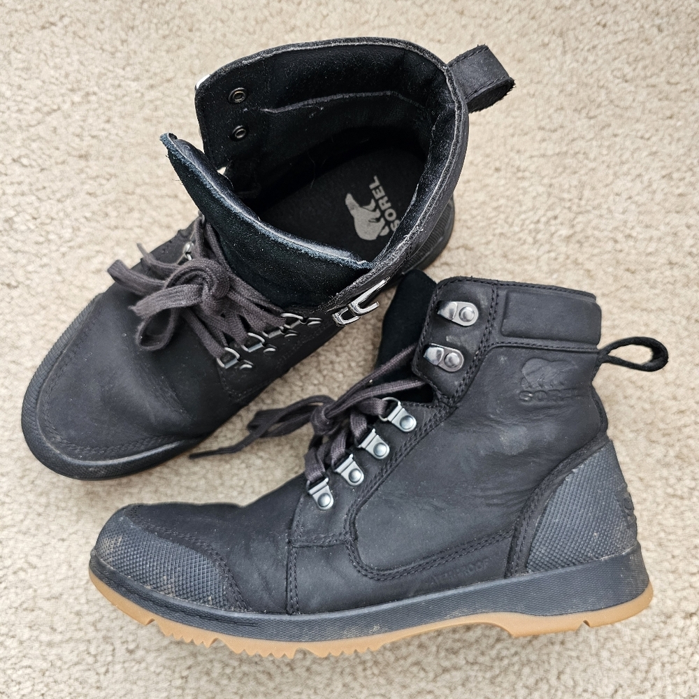 Sorel Ankeny II hiker waterproof mid boots sneakers black men's size 8